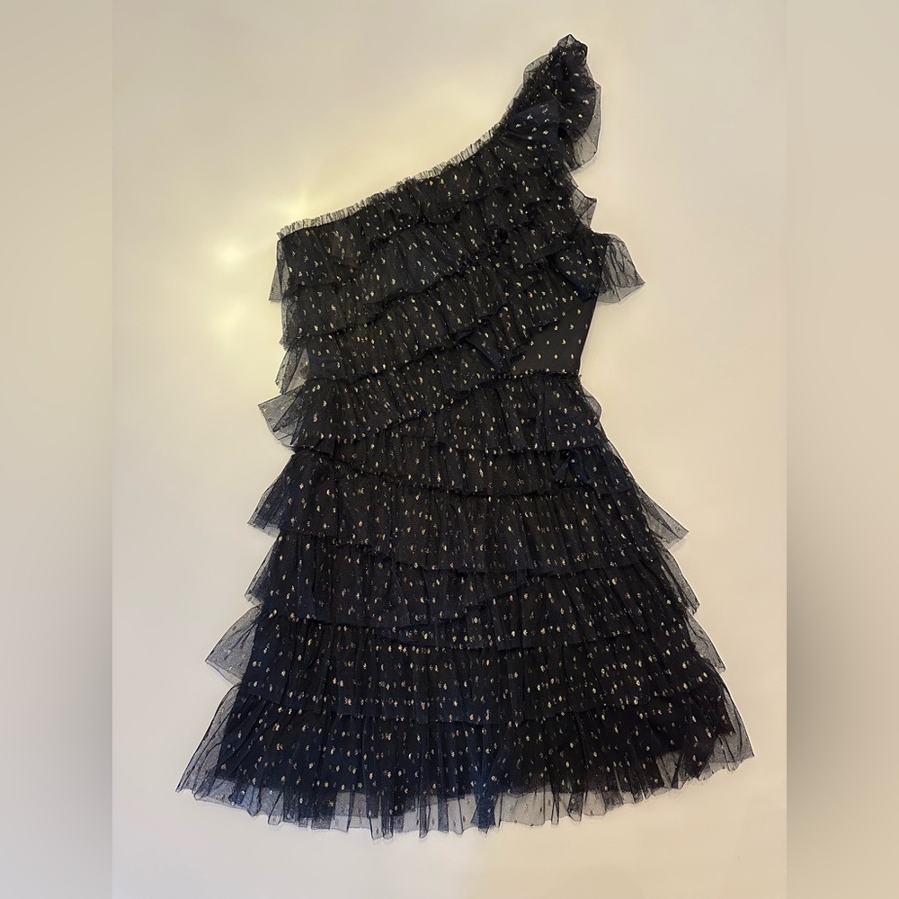 BCBGMaxAzria Black Dress with Gold Dots